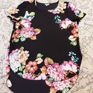 Spense Floral Black Top